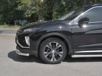 15 299 р. Защита переднего бампера (Ø63 мм, нержавейка) SLITKOFF Mitsubishi Eclipse Cross GK дорестайлинг (2017-2021)  с доставкой в г. Тольятти. Увеличить фотографию 3