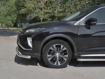 18 449 р. Защита переднего бампера (2 трубы Ø63 и 42 мм, нержавейка) SLITKOFF Mitsubishi Eclipse Cross GK дорестайлинг (2017-2021)  с доставкой в г. Тольятти. Увеличить фотографию 3