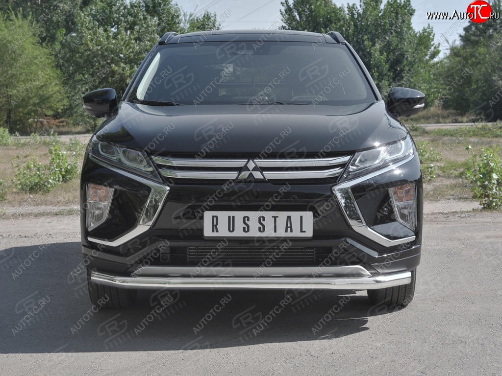 15 299 р. Защита переднего бампера (Ø63 мм, нержавейка) SLITKOFF Mitsubishi Eclipse Cross GK дорестайлинг (2017-2021)  с доставкой в г. Тольятти