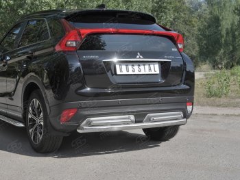 16 699 р. Защита заднего бампера (2 трубы Ø63 и 42 мм, нержавейка) SLITKOFF  Mitsubishi Eclipse Cross  GK (2017-2021) дорестайлинг  с доставкой в г. Тольятти. Увеличить фотографию 4