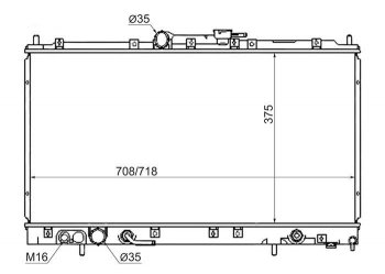 Радиатор двигателя (пластинчатый, МКПП/АКПП) SAT Mitsubishi Galant 8  дорестайлинг седан (1996-1998)