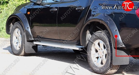 23 699 р. Накладки на колёсные арки RA (усиленные) Mitsubishi L200 5 KK,KL дорестайлинг (2015-2019) (Поверхность глянец (под окраску), Неокрашенные)  с доставкой в г. Тольятти