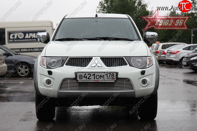 5 129 р. Декоративный элемент воздухозаборника Souz-96 (d10) Mitsubishi L200 5 KK,KL дорестайлинг (2015-2019)  с доставкой в г. Тольятти