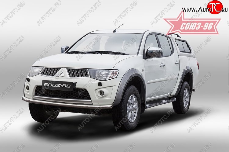 10 394 р. Защита переднего бампера одинарная Souz-96 (d60). Mitsubishi L200 5 KK,KL дорестайлинг (2015-2019)  с доставкой в г. Тольятти