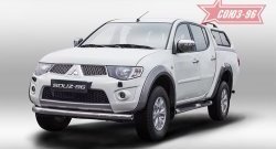 Защита переднего бампера одинарная Souz-96 (d76) Mitsubishi L200 5 KK,KL дорестайлинг (2015-2019)