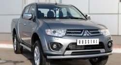 15 549 р. Одинарная защита переднего бампера диаметром 63 мм SLITKOFF Mitsubishi L200 5 KK,KL дорестайлинг (2015-2019)  с доставкой в г. Тольятти. Увеличить фотографию 4