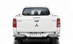 14 849 р. Защита заднего бампера (Ø76 мм уголки, нержавейка) SLITKOFF  Mitsubishi L200  5 KK,KL (2018-2022) рестайлинг  с доставкой в г. Тольятти. Увеличить фотографию 1