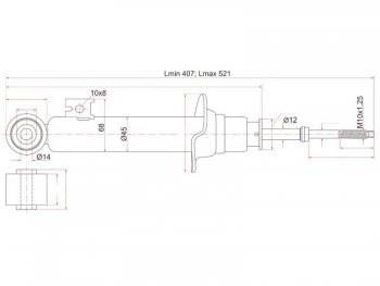 Амортизатор передний LH=RH SAT Mitsubishi Pajero Sport PB дорестайлинг (2008-2013)