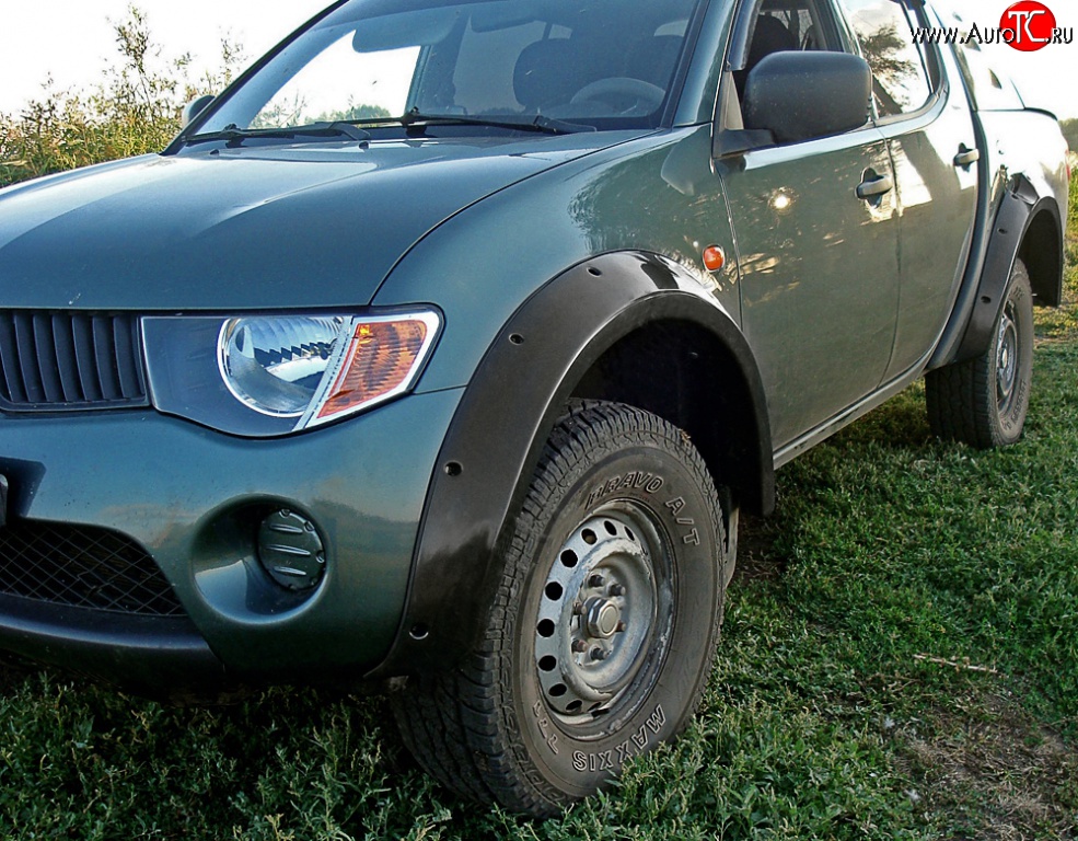 14 499 р. Расширители арок RA (комплект, 90 мм, Standart) Mitsubishi L200 5 KK,KL рестайлинг (2018-2022) (Поверхность шагрень)  с доставкой в г. Тольятти