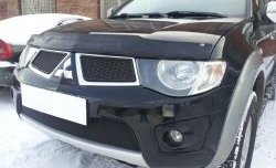 1 499 р. Сетка в решетку радиатора Russtal  Mitsubishi L200  4 - Pajero Sport  PB (черная)  с доставкой в г. Тольятти. Увеличить фотографию 4