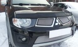 1 539 р. Нижняя сетка на бампер Russtal (хром)  Mitsubishi L200  4 - Pajero Sport  PB  с доставкой в г. Тольятти. Увеличить фотографию 3