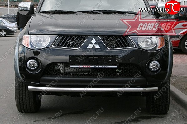 11 069 р. Защита переднего бампера одинарная Souz-96 (d60) Mitsubishi L200 4  дорестайлинг (2006-2014)  с доставкой в г. Тольятти