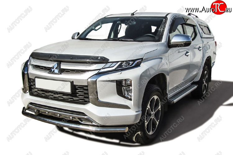 14 849 р. Защита переднего бампера Slitkoff (Ø 57 мм).  Mitsubishi L200  5 KK,KL (2018-2022) рестайлинг (Нержавеющая сталь)  с доставкой в г. Тольятти