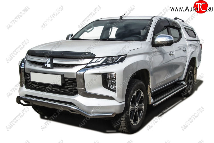 15 949 р. Защита переднего бампера Slitkoff (Ø 57 мм, волна)  Mitsubishi L200  5 KK,KL (2018-2022) рестайлинг (Нержавеющая сталь)  с доставкой в г. Тольятти