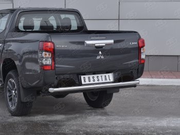 21 999 р. Защита заднего бампера (Ø63 мм, нержавейка) RUSSTAL Mitsubishi L200 5 KK,KL рестайлинг (2018-2022)  с доставкой в г. Тольятти. Увеличить фотографию 2