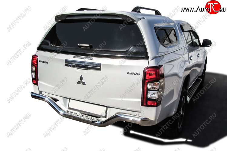 24 649 р. Защита заднего бампера Slitkoff (Ø 57 мм, волна, со стальной ступенькой) Mitsubishi L200 5 KK,KL рестайлинг (2018-2022)  с доставкой в г. Тольятти