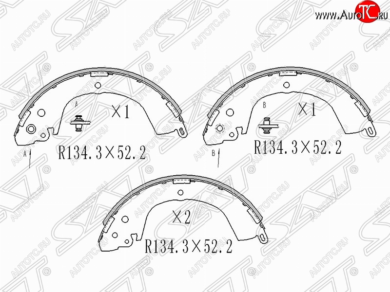 2 499 р. Колодки тормозные задние SAT Mitsubishi L200 4  дорестайлинг (2006-2014)  с доставкой в г. Тольятти