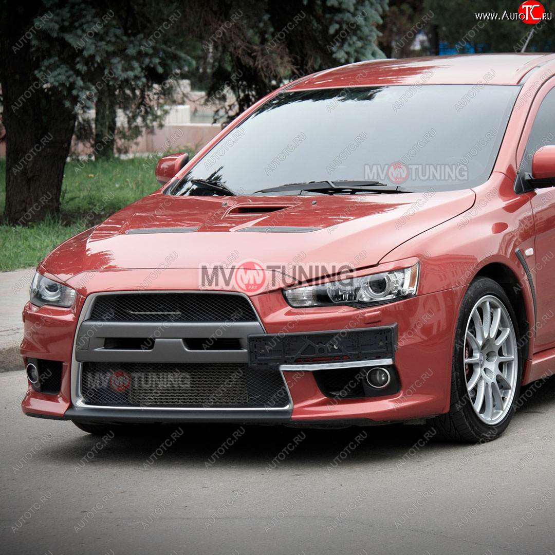 1 149 р. Реснички на фары Mitsubishi Lancer 10 CY хэтчбэк дорестайлинг (2007-2010) (Неокрашенные)  с доставкой в г. Тольятти