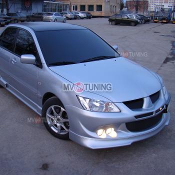 1 149 р. Реснички на фары var №1 (узкие) Mitsubishi Lancer 9 2-ой рестайлинг седан (2005-2009) (Неокрашенные)  с доставкой в г. Тольятти. Увеличить фотографию 2