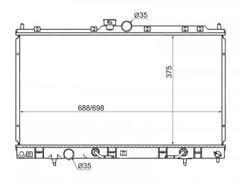 Радиатор двигателя SAT (трубчатый, МКПП/АКПП, 1.3/1.5/1.6/2.0) Mitsubishi Lancer 9 2-ой рестайлинг седан (2005-2009)