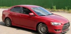 4 099 р. Пороги накладки Evo  Mitsubishi Lancer  10 CY (2007-2017) седан дорестайлинг, хэтчбэк дорестайлинг, седан рестайлинг, хэтчбек 5 дв рестайлинг (Неокрашенные)  с доставкой в г. Тольятти. Увеличить фотографию 4