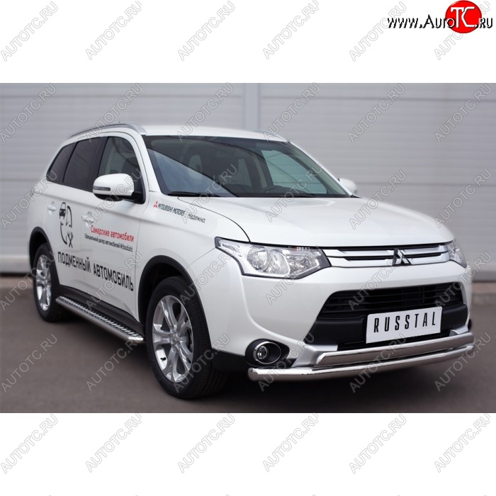 38 999 р. Широкая защита порогов с трубой диаметром 42 мм SLITKOFF v3 Mitsubishi Outlander GF 2-ой рестайлинг (2015-2018)  с доставкой в г. Тольятти