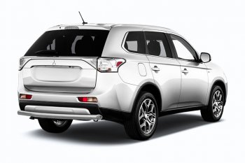 8 999 р. Защита заднего бампера Slitkoff (короткая, d57)  Mitsubishi Outlander  GF (2015-2018) 2-ой рестайлинг (Нержавейка, Полированная)  с доставкой в г. Тольятти. Увеличить фотографию 1