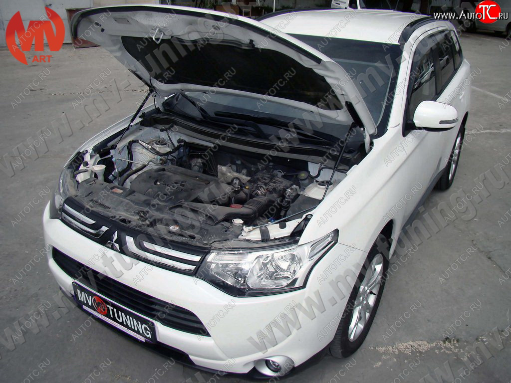 4 099 р. Упор капота MV-Tuning (двойной) Mitsubishi Outlander GF дорестайлинг (2012-2014)  с доставкой в г. Тольятти