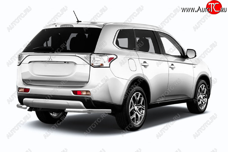 8 999 р. Защита заднего бампера Slitkoff (Ø 57 мм)  Mitsubishi Outlander  GF (2015-2018) 2-ой рестайлинг (Нержавеющая сталь)  с доставкой в г. Тольятти