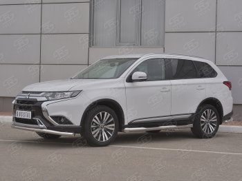 14 999 р. Защита переднего бампера (Ø 63 мм, нержавейка) SLITKOFF Mitsubishi Outlander GF 3-ий рестайлинг (2018-2022)  с доставкой в г. Тольятти. Увеличить фотографию 3