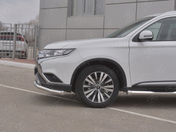 14 999 р. Защита переднего бампера (Ø 63 мм, нержавейка) SLITKOFF Mitsubishi Outlander GF 3-ий рестайлинг (2018-2022)  с доставкой в г. Тольятти. Увеличить фотографию 4