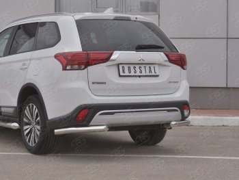 12 499 р. Защита заднего бампера (Ø63 мм уголки, нержавейка) SLITKOFF Mitsubishi Outlander GF 3-ий рестайлинг (2018-2022)  с доставкой в г. Тольятти. Увеличить фотографию 3