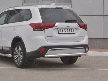 14 999 р. Защита заднего бампера (Ø63 мм, нержавейка) SLITKOFF Mitsubishi Outlander GF 3-ий рестайлинг (2018-2022)  с доставкой в г. Тольятти. Увеличить фотографию 2