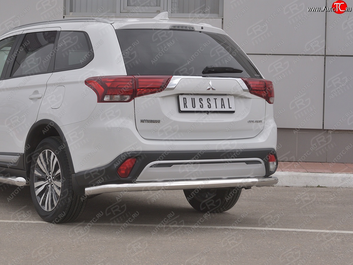 16 799 р. Защита заднего бампера (Ø63 мм, нержавейка) RUSSTAL Mitsubishi Outlander GF 3-ий рестайлинг (2018-2022)  с доставкой в г. Тольятти