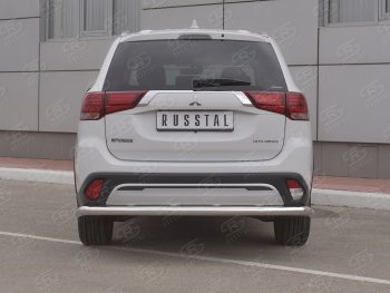 16 799 р. Защита заднего бампера (Ø63 мм, нержавейка) RUSSTAL Mitsubishi Outlander GF 3-ий рестайлинг (2018-2022)  с доставкой в г. Тольятти. Увеличить фотографию 2