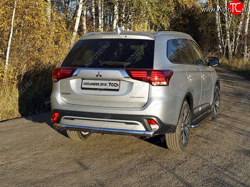 23 899 р. Защита заднего бампера (овальная) ТСС (нержавейка d75х42 мм) Mitsubishi Outlander GF 3-ий рестайлинг (2018-2022)  с доставкой в г. Тольятти