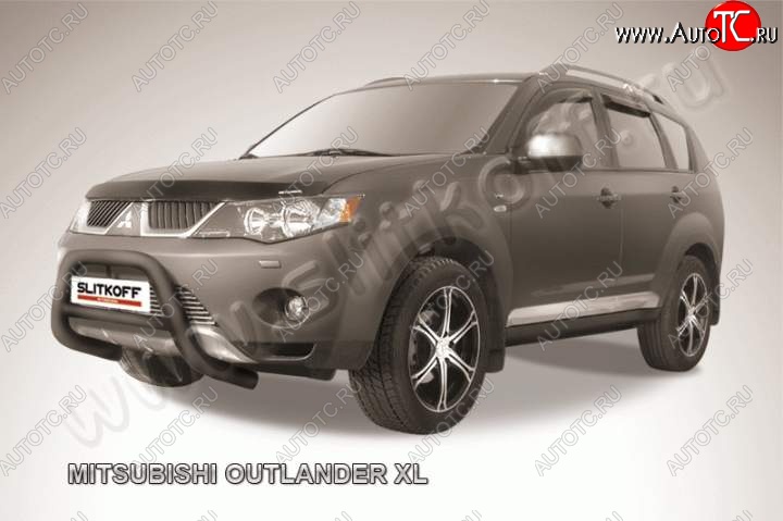 23 599 р. Кенгурятник d76 низкий Mitsubishi Outlander XL (CW)  дорестайлинг (2005-2009) (Цвет: серебристый)  с доставкой в г. Тольятти