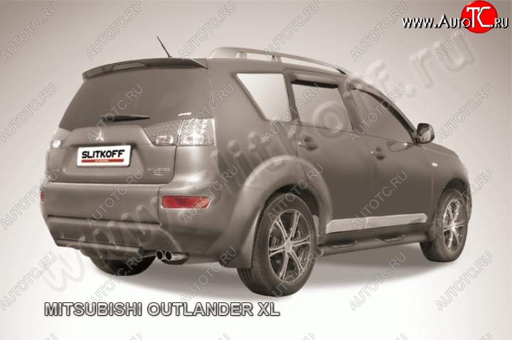 6 399 р. Защита задняя Slitkoff Mitsubishi Outlander XL (CW)  дорестайлинг (2005-2009) (Цвет: серебристый)  с доставкой в г. Тольятти