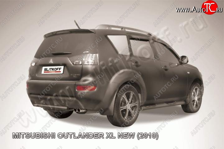 6 399 р. Защита задняя Slitkoff Mitsubishi Outlander XL (CW)  рестайлинг (2010-2013) (Цвет: серебристый)  с доставкой в г. Тольятти