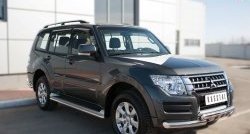 15 849 р. Защита порогов из круглой трубы диаметром 42 мм SLITKOFF Mitsubishi Pajero 4 V90 2-ой рестайлинг (2014-2020)  с доставкой в г. Тольятти. Увеличить фотографию 4