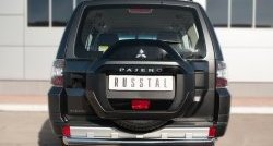 Защита заднего бампера (Ø76 мм, нержавейка) SLITKOFF Mitsubishi Pajero 4 V90 2-ой рестайлинг (2014-2020)