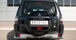 Защита заднего бампера (Ø63 мм уголки, нержавейка) SLITKOFF Mitsubishi Pajero 4 V90 2-ой рестайлинг (2014-2020)