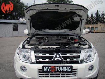 4 099 р. Упор капота MV-Tuning (двойной) Mitsubishi Pajero 4 V80 3 дв. 1-ый рестайлинг (2011-2014)  с доставкой в г. Тольятти. Увеличить фотографию 3