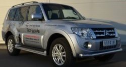 17 599 р. Одинарная защита переднего бампера диаметром 76 мм SLITKOFF Mitsubishi Pajero 4 V80 3 дв. 1-ый рестайлинг (2011-2014)  с доставкой в г. Тольятти. Увеличить фотографию 4