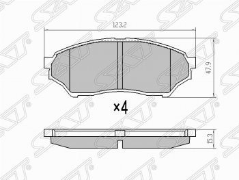 Колодки тормозные (передние) SAT Mitsubishi Pajero Mini H53/H58 (2008-2012)