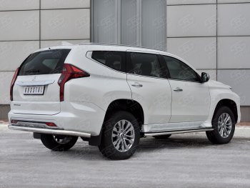 Защита заднего бампера (Ø76 мм, нержавейка) Mitsubishi Pajero Sport QF рестайлинг (2019-2022)