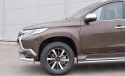 17 549 р. Защита переднего бампера (Ø76 мм, нержавейка) SLITKOFF Mitsubishi Pajero Sport QE дорестайлинг (2015-2021)  с доставкой в г. Тольятти. Увеличить фотографию 4