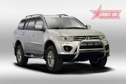 Защита переднего бампера Souz-96 (d76) Mitsubishi Pajero Sport QE дорестайлинг (2015-2021)