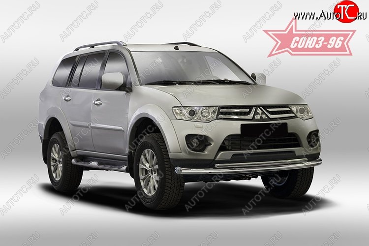 15 389 р. Защита переднего бампера двойная Souz-96 (d76/42) Mitsubishi Pajero Sport QE дорестайлинг (2015-2021)  с доставкой в г. Тольятти