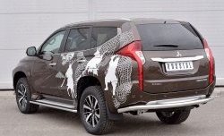 20 999 р. Защита заднего бампера (Ø63 мм, нержавейка) SLITKOFF Mitsubishi Pajero Sport QE дорестайлинг (2015-2021)  с доставкой в г. Тольятти. Увеличить фотографию 2